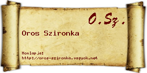 Oros Szironka névjegykártya